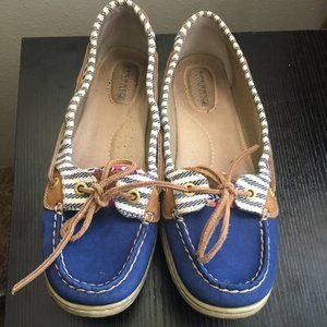 Cute Sperry Blue  Floral  Angelfish Boat Shoe